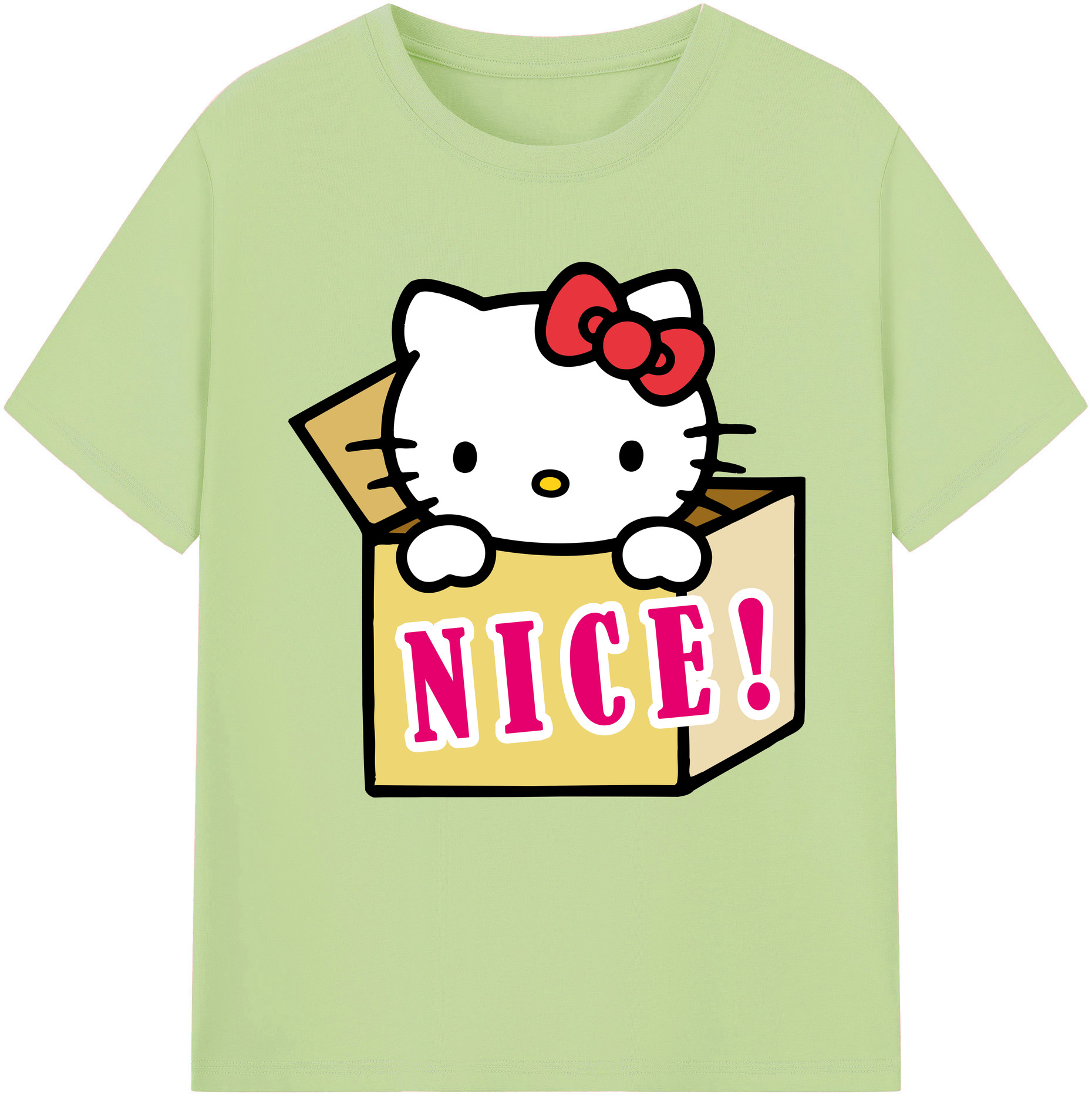 （画像用） Hello Kitty ハローキティ 綿100％半袖Tシャツ（フロントプリント）